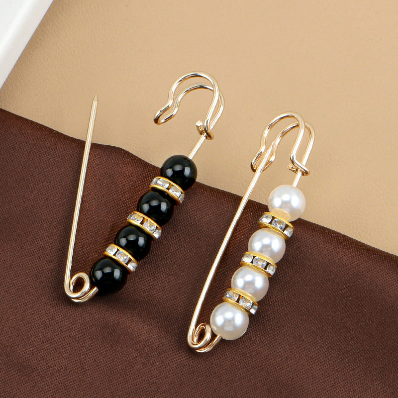 8PCS Pearl Brooch Pins for Women Pants Dress Skirt Waist Scarf Clip Brooch Accessories
