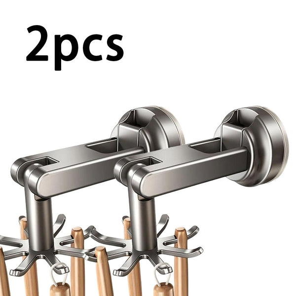 2pcs Suction Cup Wall Shelves - Non-Punching Installation, 360° Swivel Hooks