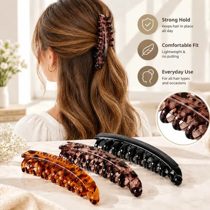 3 PCS Banana Hair Clips for Women, Cute and Stylish French Hair Claw Clips