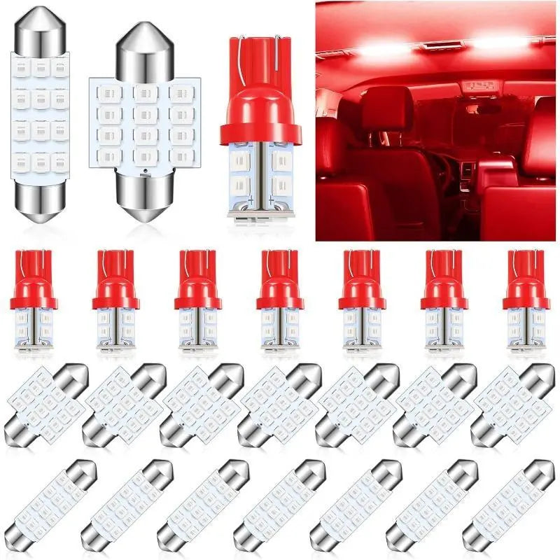 24-Piece Car Interior LED Light Bulb Kit