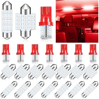 24-Piece Car Interior LED Light Bulb Kit