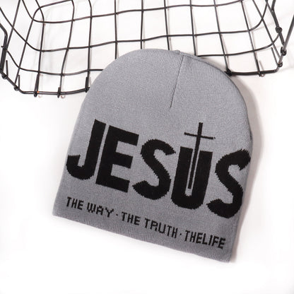 Unisex Y2000 Letter Jacquard Soft Knit Beanie Hat