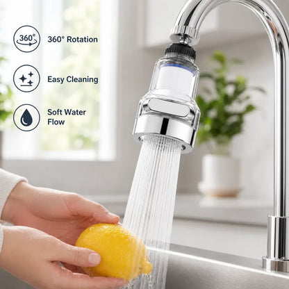 360° Rotating Faucet Aerator Filter 6-Layer Filtration 3 Water Modes Splash