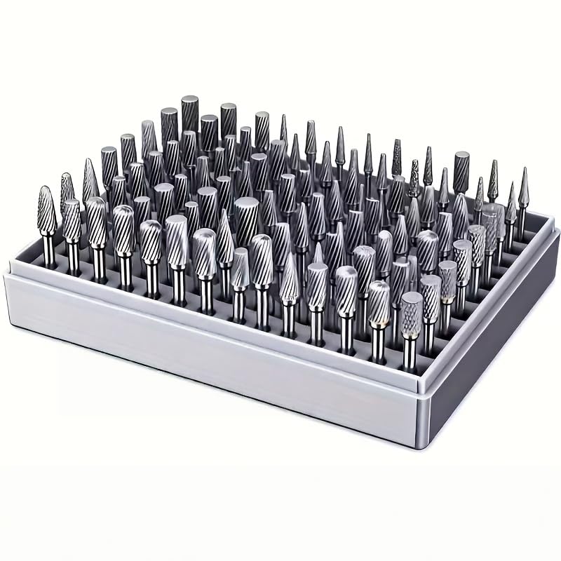 20pcs High-Speed Steel Rotating Burrs  Set | 10 Kinds of Cutter Head Shape Carving Grinding Head 1/8 "Shank