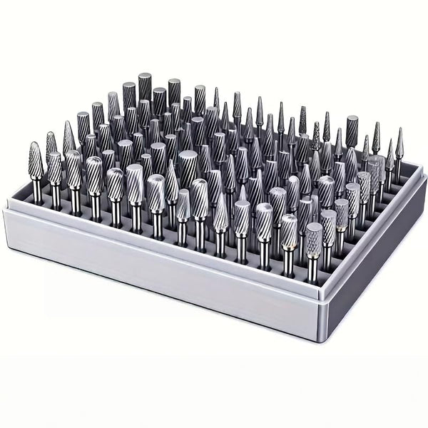 20pcs High-Speed Steel Rotating Burrs  Set | 10 Kinds of Cutter Head Shape Carving Grinding Head 1/8 