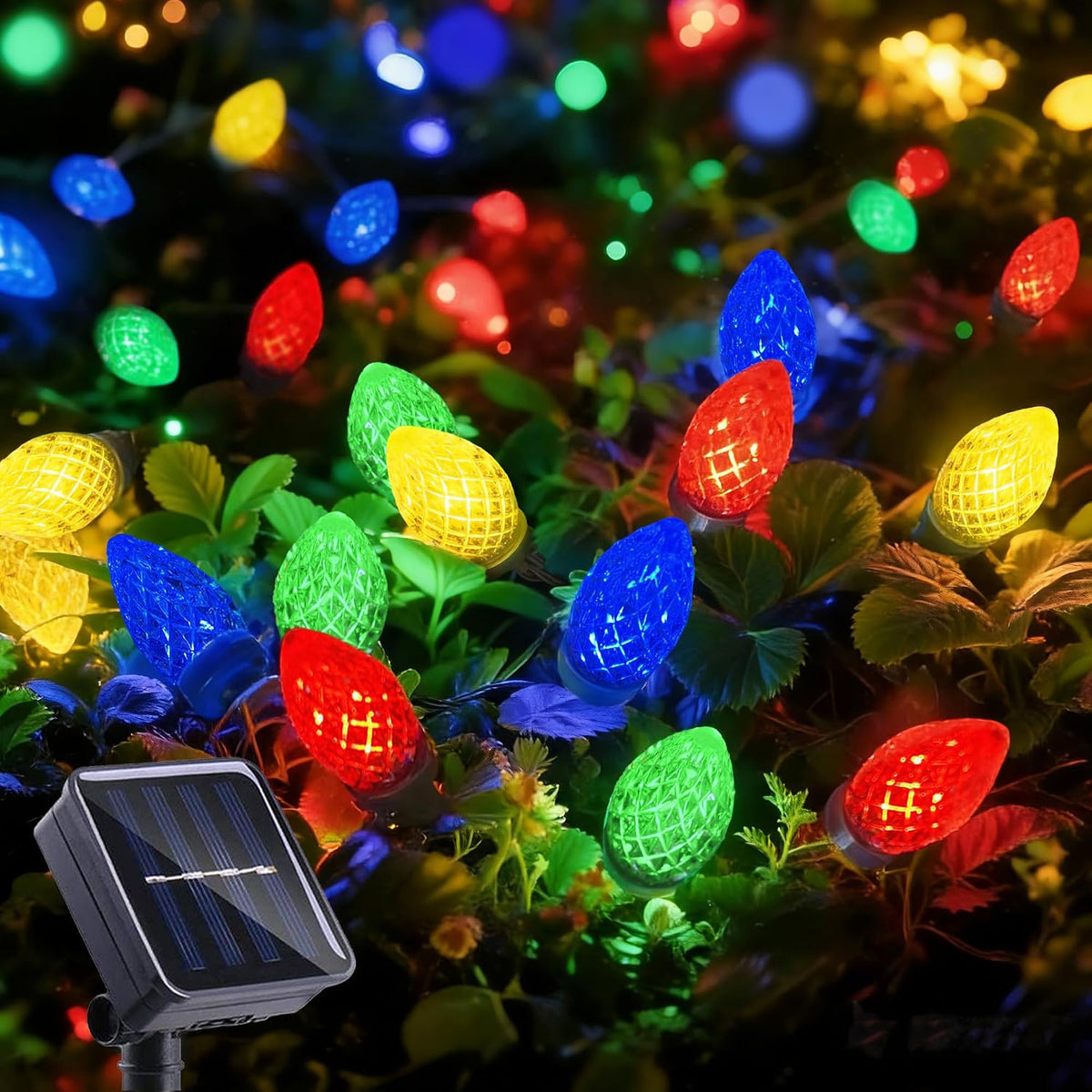 Solar-Powered Waterproof Strawberry String Light Set