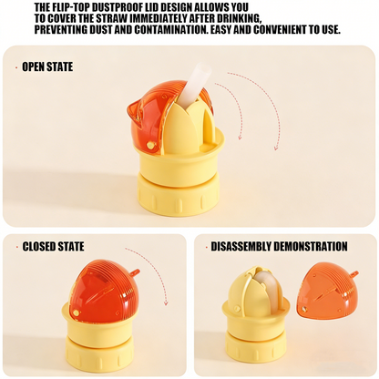 2-in-1 Water Bottle Straw Cap, Spill-Proof Twist Lid, Safe Drinking Straw Cap for Kids and Adults