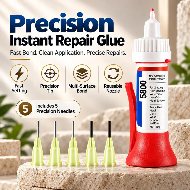 2PCS 5800 Precision Repair Glue, Fast-Setting Multi-Surface Adhesive for Plastic
