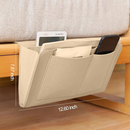 Bedside Caddy, 5 Pockets Felt Bedside Storage Organizer