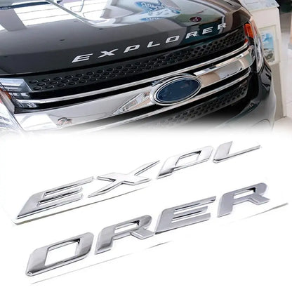Front Hood Raised Explorer Letters Fit for 2011-2026 Explorer Model Emblem Decal Badge