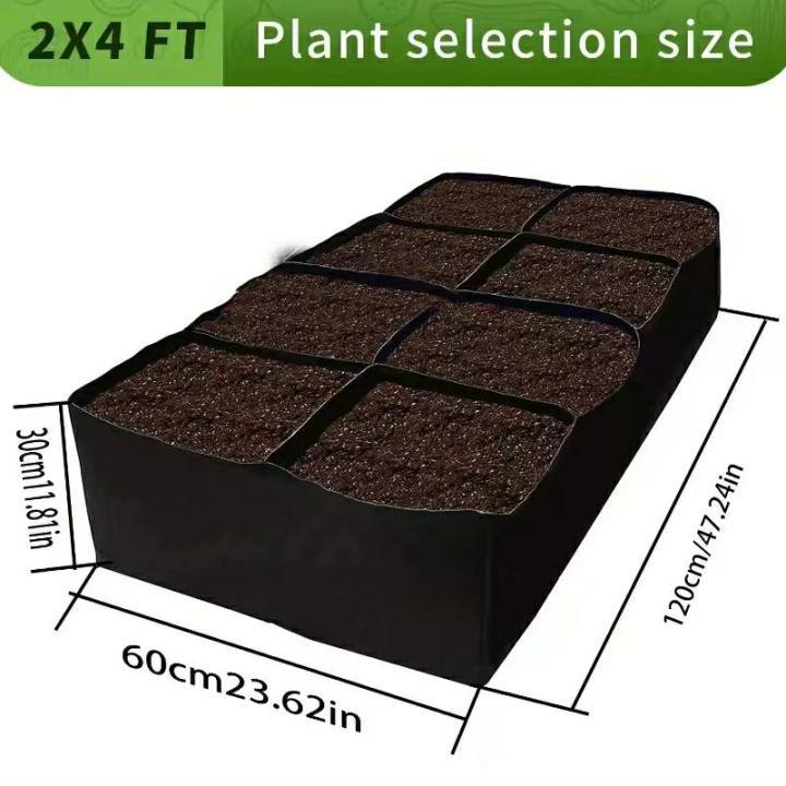 128 Gallon 8-Grid Fabric Breathable Raised Garden Bed