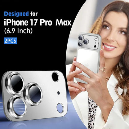 2 Pack Camera Lens Protector for iPhone 17 Pro Max – Metal Aluminum Alloy & Tempered Glass