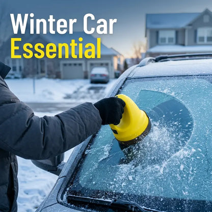 Yellow Ice Scraper for Efficient Snow Removal from Windows and Windshields