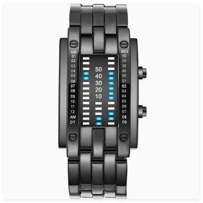 Binary Matrix Blue LED Digital Watch