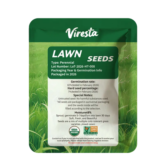 Sun-loving and shade-tolerant – High-quality, cold-hardy turfgrass（A Packet of Lawn Seed）