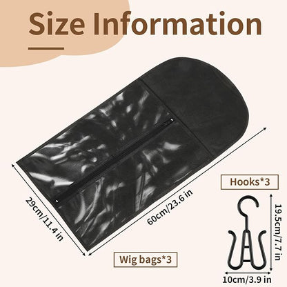 2 Pack Wig Storage Bags with Hangers