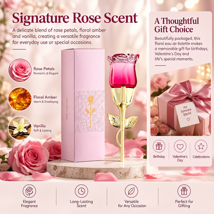 Romantic Rose Perfume for Women - Long Lasting Eau de Parfum with Warm Amber