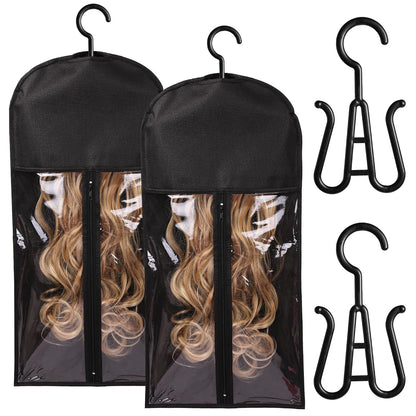 2 Pack Wig Storage Bags with Hangers