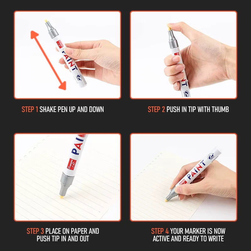 12Pcs Waterproof Permanent Paint Marker Pen for Car Tyre Tire Tread