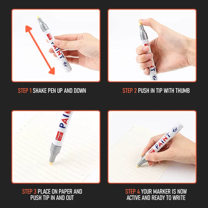 12Pcs Waterproof Permanent Paint Marker Pen for Car Tyre Tire Tread