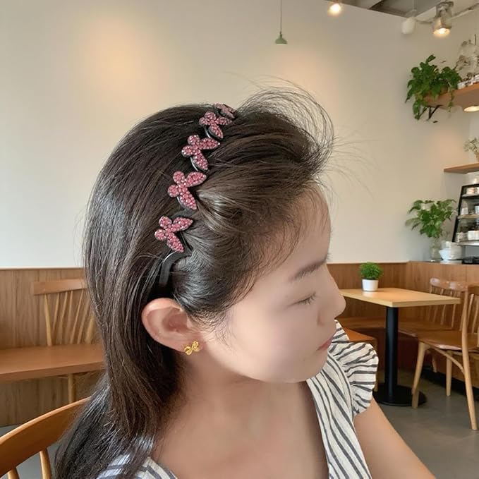 4PCS Wavy Headband with Shark-Tooth Comb Grips