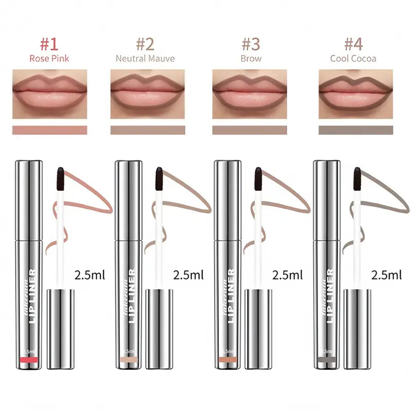 4Pcs Peel off Lip Liner Stain, Lip Gloss Lip Tint Set