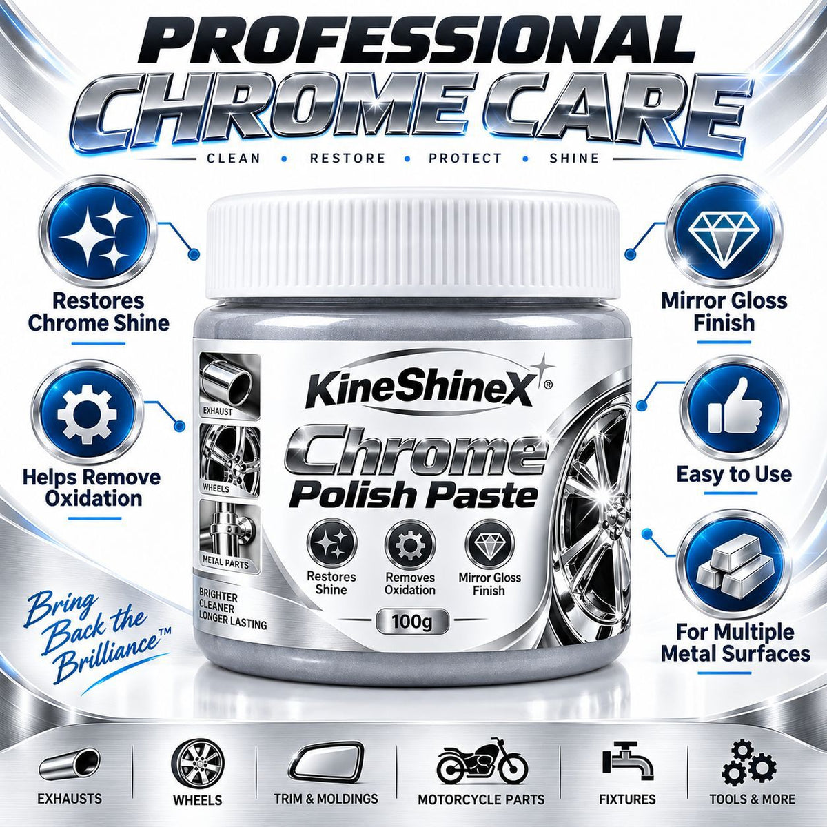 Silver Chrome Polishing Paste