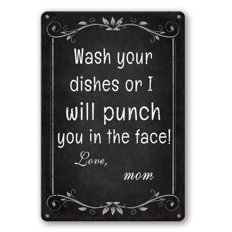 Kitchen Signs Wall Decor Funny Metal Tin Sign