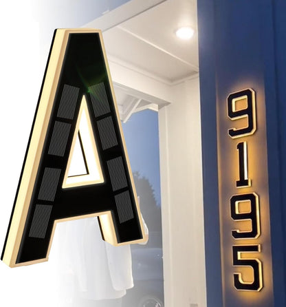 Solar Lighted House Numbers for Outside Waterproof LED Address Signs for Houses