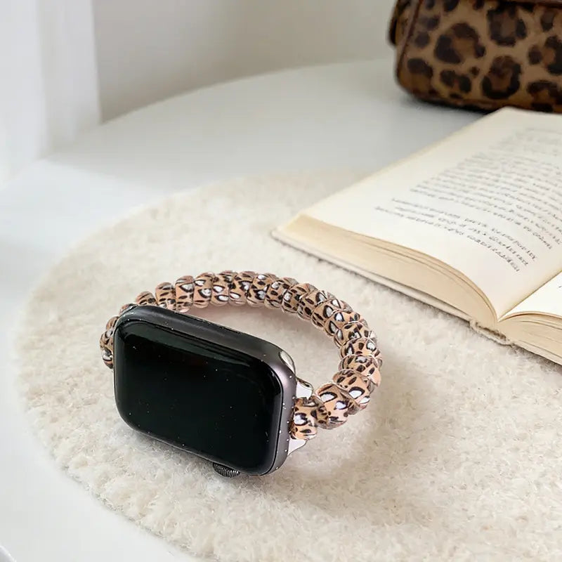 Leopard Print Phone Cord Scrunchie Watch Band