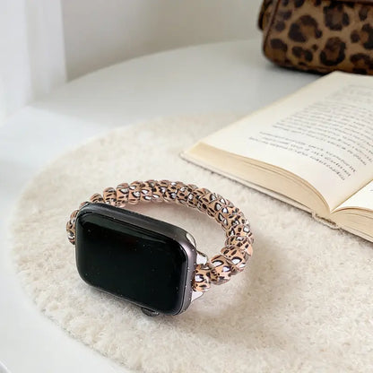 Leopard Print Phone Cord Scrunchie Watch Band