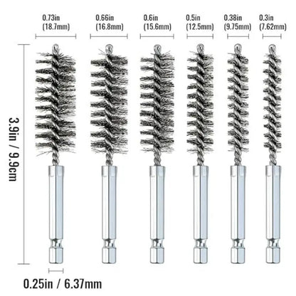 6-Piece Stainless Steel Bore Brush Set