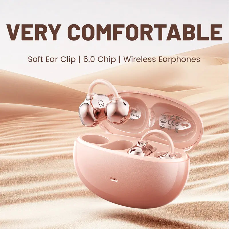 Open ear clip headphones, wireless Bluetooth 6.0 headphones
