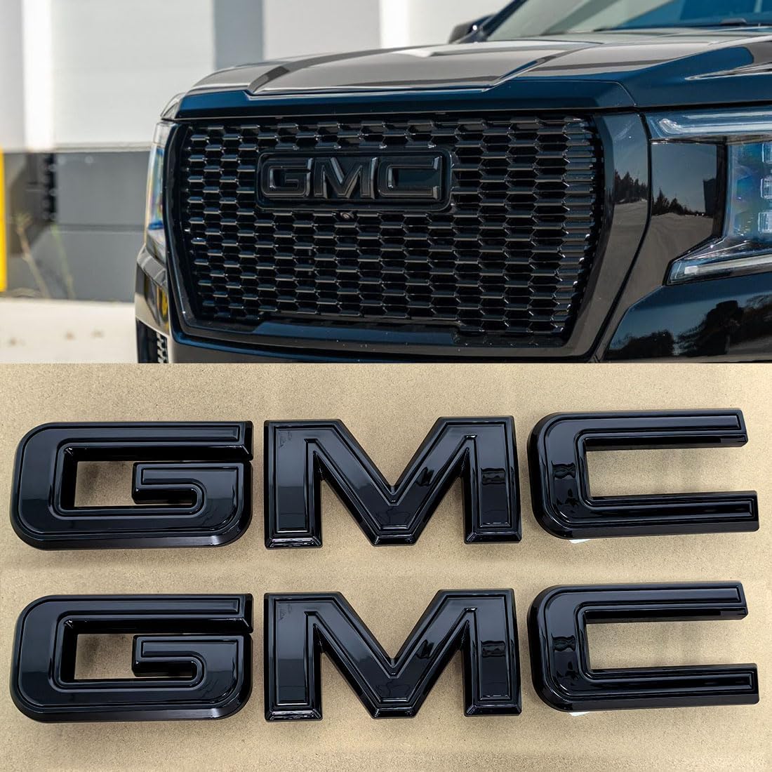 Premium GMC Grille & Tailgate Emblem Replacement Badge Fits 19-26 Sierra