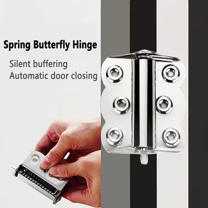 2-Pack Spring-Loaded Stainless Steel Self-Closing Screen Door Hinges