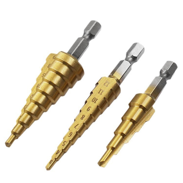 3-Piece Step Drill Bit Set, 1/4