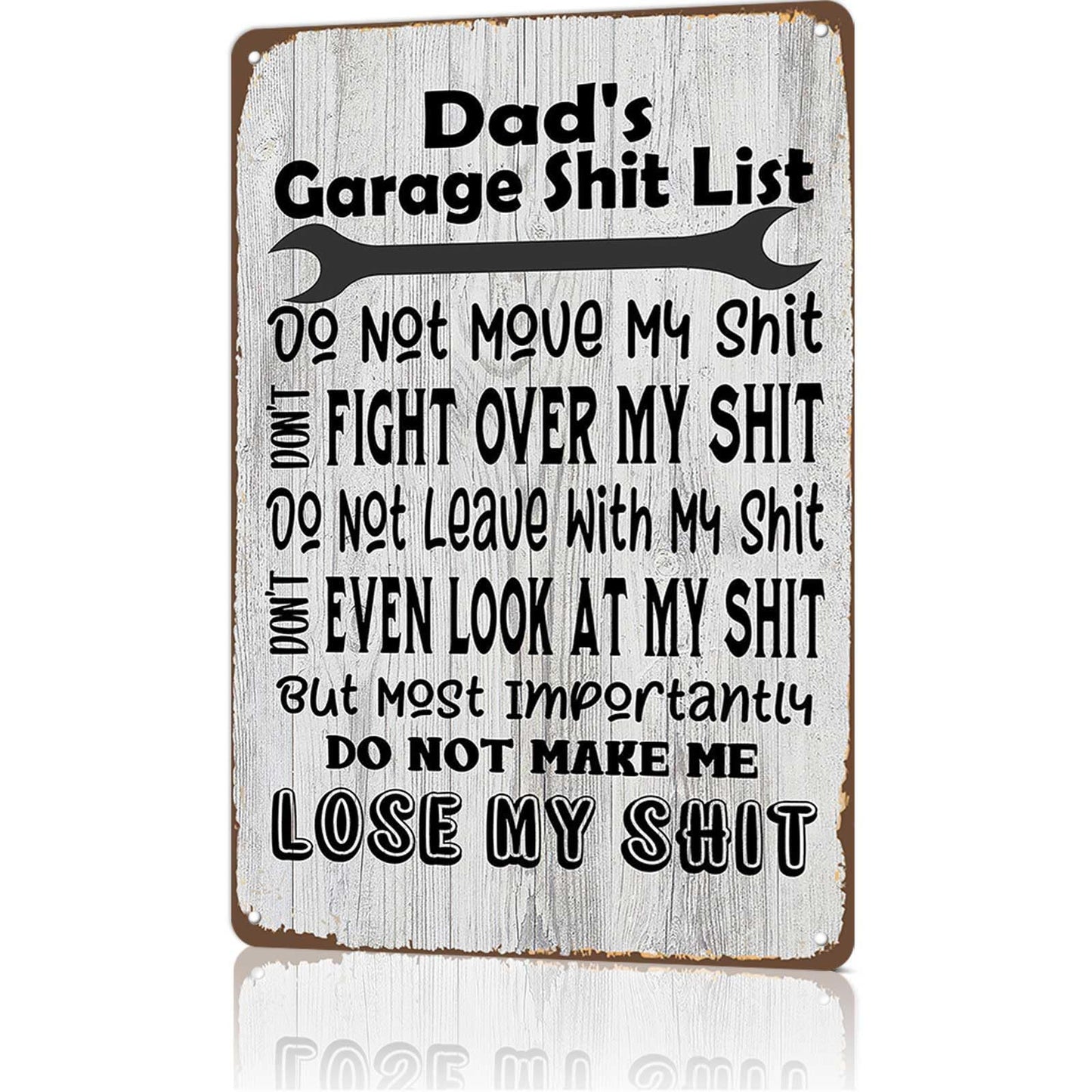 Vintage Metal Dad's List Home Signboard