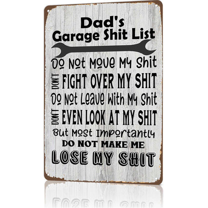 Vintage Metal Dad's List Home Signboard