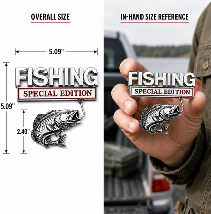 2PCS Fishing Special Edition 3D Metal Car Emblem