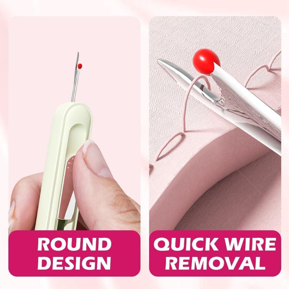 2PCS Upgraded 2 in 1 Automatic Needle Threaders Seam Ripper