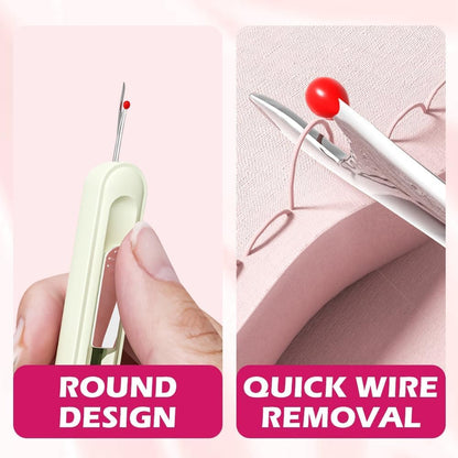 2PCS Upgraded 2 in 1 Automatic Needle Threaders Seam Ripper
