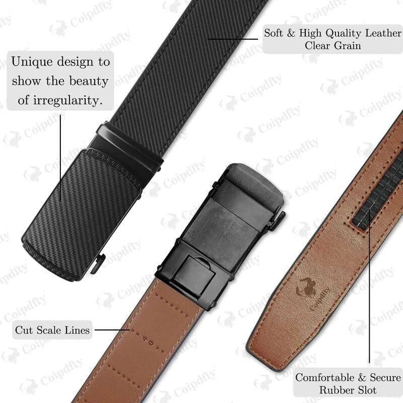 Men's Belts Leather Ratchet Dress Belts Waist Adjustable