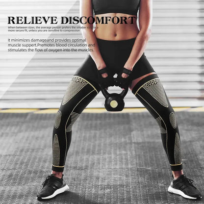 Unisex Copper-Infused Full-Leg Compression Sleeve (20-30 mmHg)