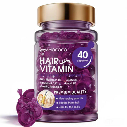 Hair Oil 40 Capsules with Keratin, Argan Oil & Jojoba Oil
