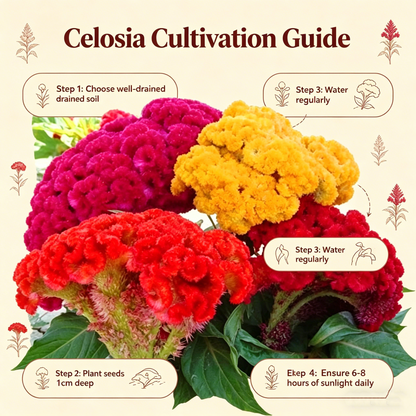 Cockscomb Seeds— Exotic Charm — Also known as the "Velvet Flower" 100 Seeds for Planting