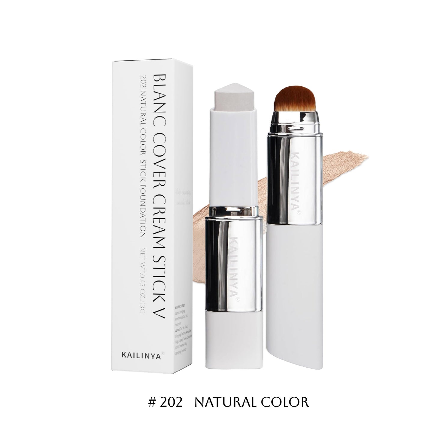 Color Changing Foundation Stick, Cover Cream Stick V, Dual-Ended with Detachable Brush