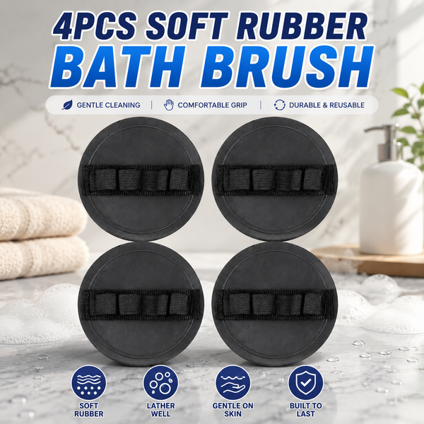 4 Counts Soft Rubber Shower Scrubber for Efficient Cleansing Body