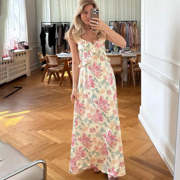 Womens Summer Floral Maxi Dress