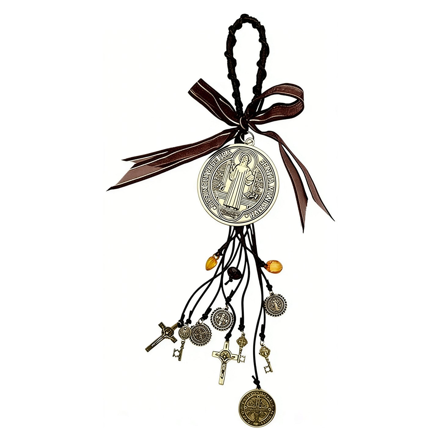 St. Benedict Brown Medal Hanging Car or House Protection