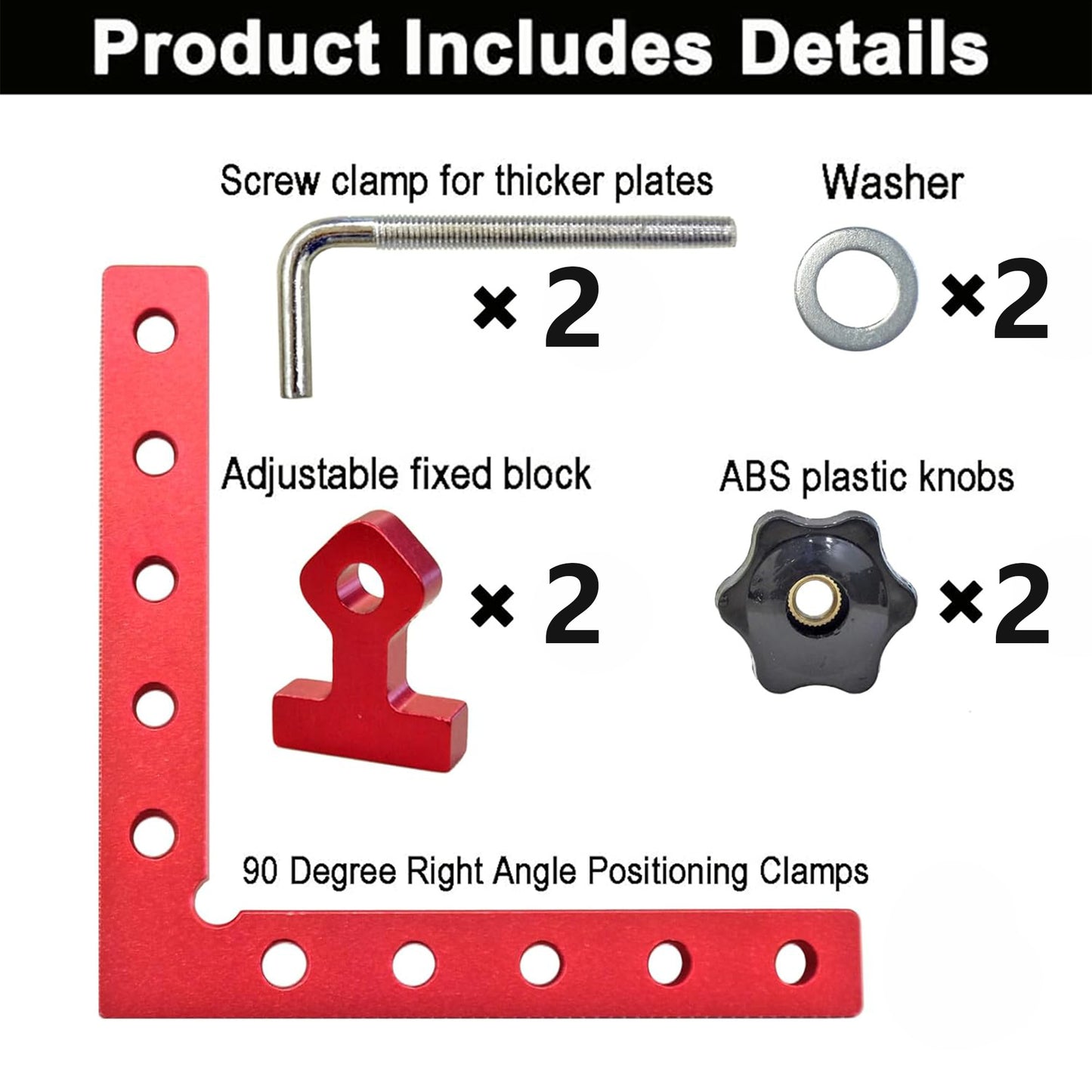 90 Degree Clamp, Aluminum Alloy Right Angle Square Tool